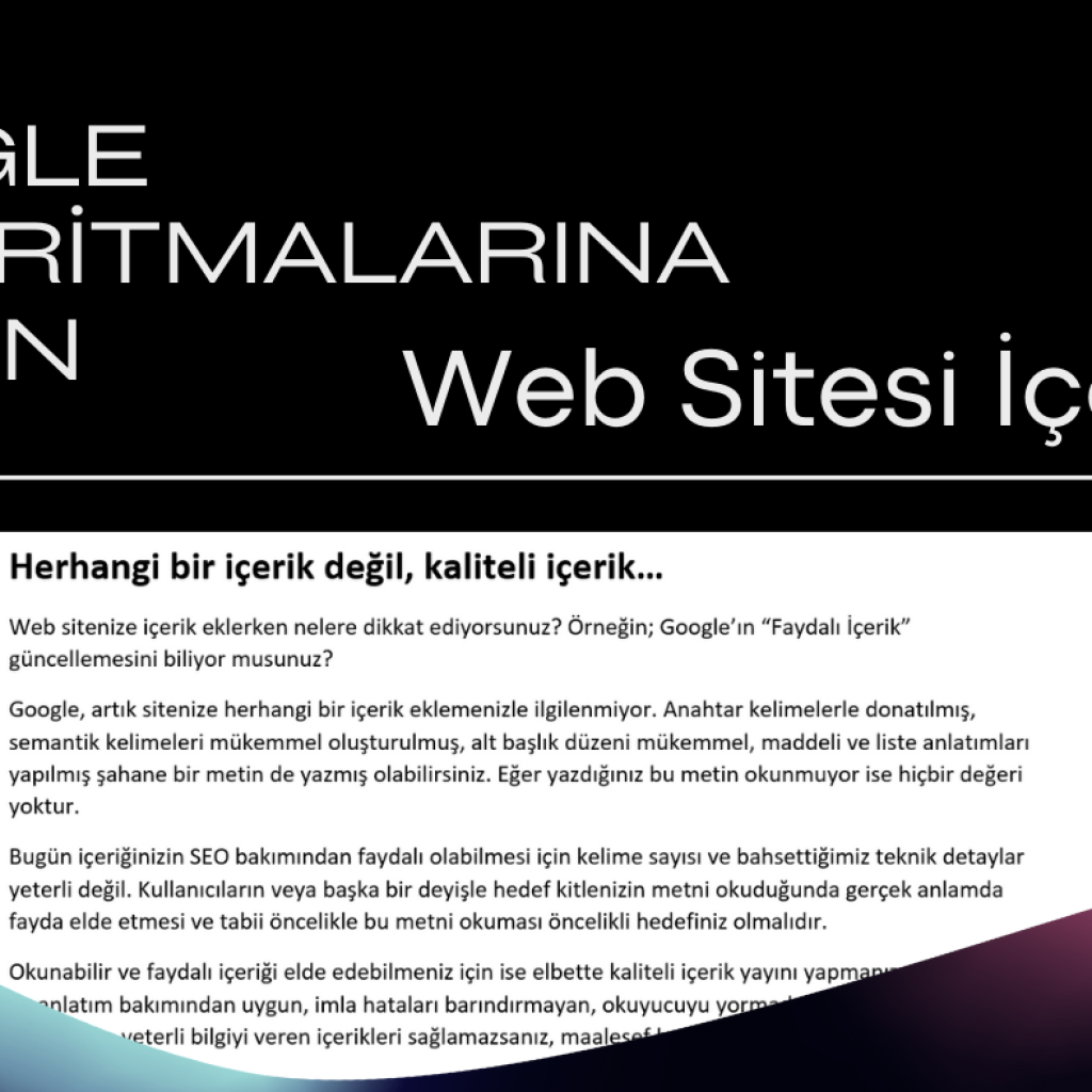 2282Google algoritmalarına uygun web metinleri yazarım